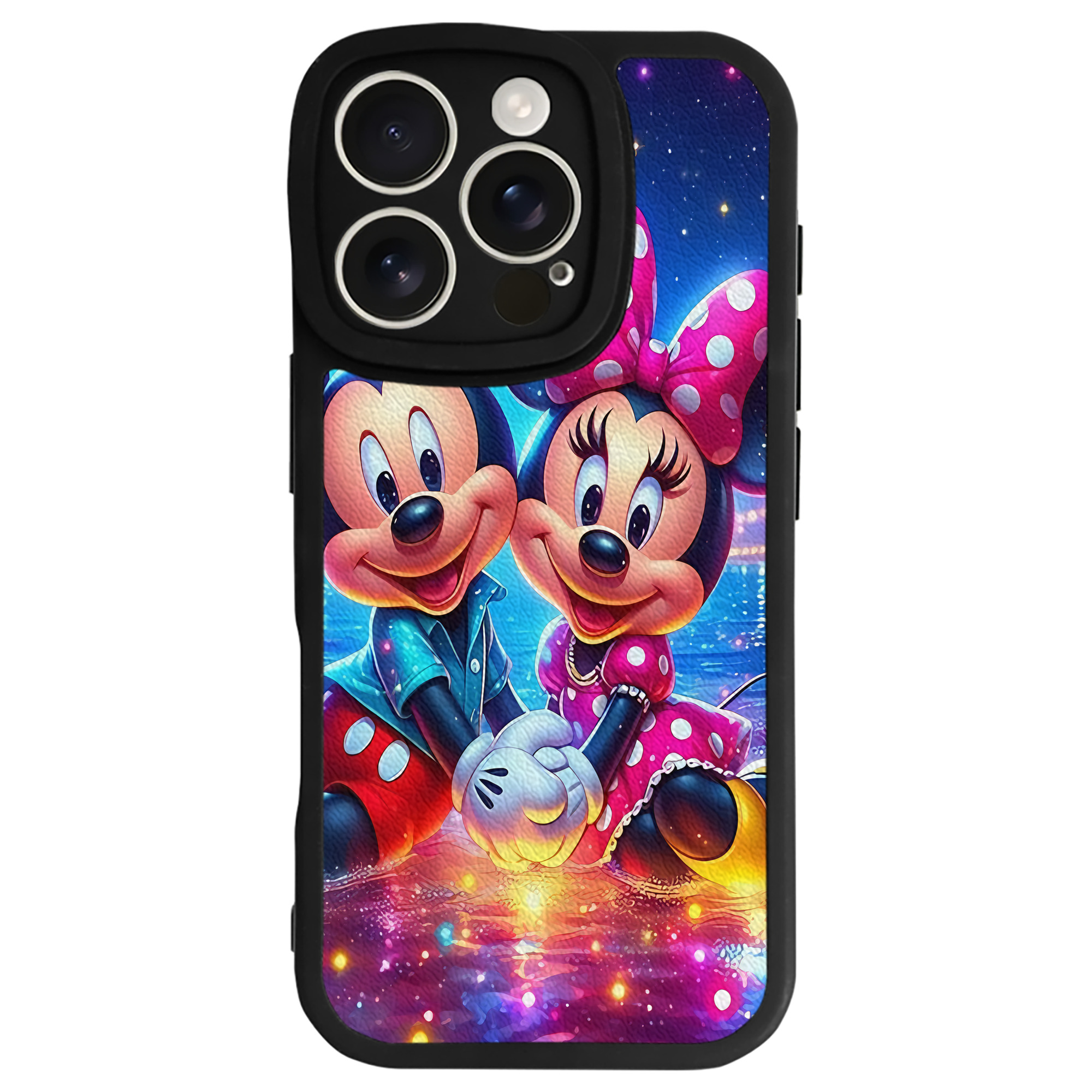 （画像用） ミッキーマウス Mickey Mouse 【iPhone 16シリーズ対応】シリコンスマホケース（レザー調） 材質：シリコン